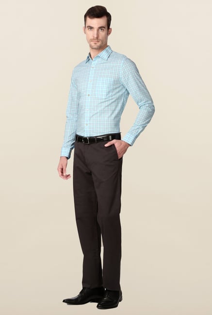 Peter England Blue Checks Formal Shirt Peter England Blue Checks Formal Shirt