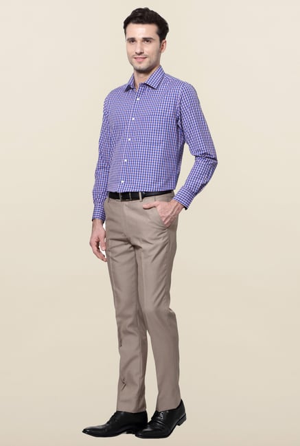 Peter England Blue & Pink Checks Slim Fit Formal Shirt Peter England Blue & Pink Checks Slim Fit Formal Shirt