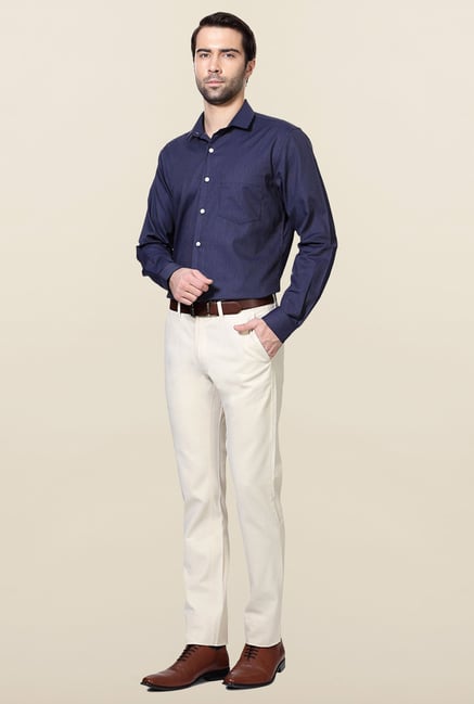 Allen Solly Navy Cotton Formal Shirt Allen Solly Navy Cotton Formal Shirt