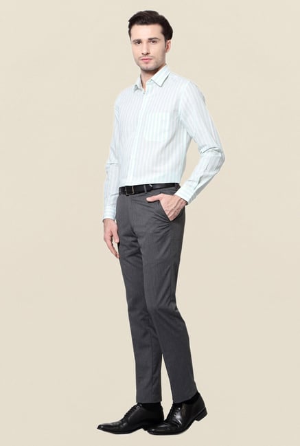 Peter England White Striped Full Sleeves Shirt Peter England White Striped Full Sleeves Shirt