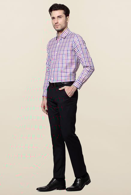 Peter England Pink & Blue Slim Fit Formal Shirt Peter England Pink & Blue Slim Fit Formal Shirt