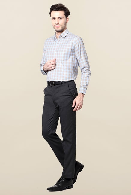 Peter England Blue & Brown Checks Slim Fit Shirt Peter England Blue & Brown Checks Slim Fit Shirt