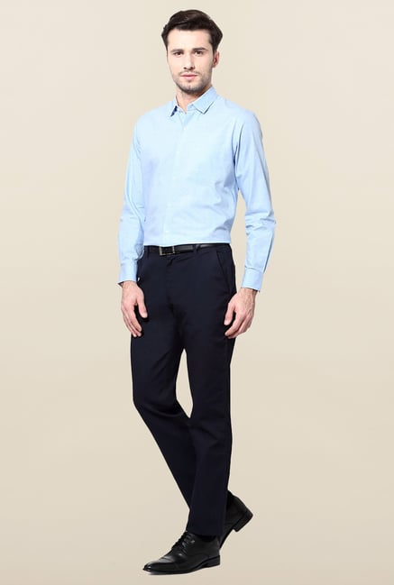 Peter England Blue Full Sleeves Printed Shirt Peter England Blue Full Sleeves Printed Shirt