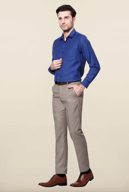 Peter England Royal Blue Printed Formal Shirt Peter England Royal Blue Printed Formal Shirt