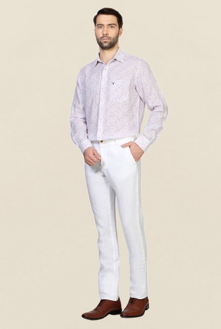 Allen Solly White Solid Trouser Allen Solly White Solid Trouser