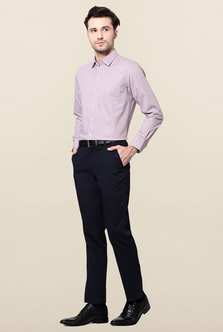 Peter England Red & Blue Printed Cotton Formal Shirt Peter England Red & Blue Printed Cotton Formal Shirt