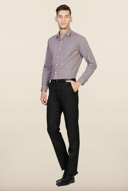 Peter England Blue & Yellow Checks Shirt Peter England Blue & Yellow Checks Shirt