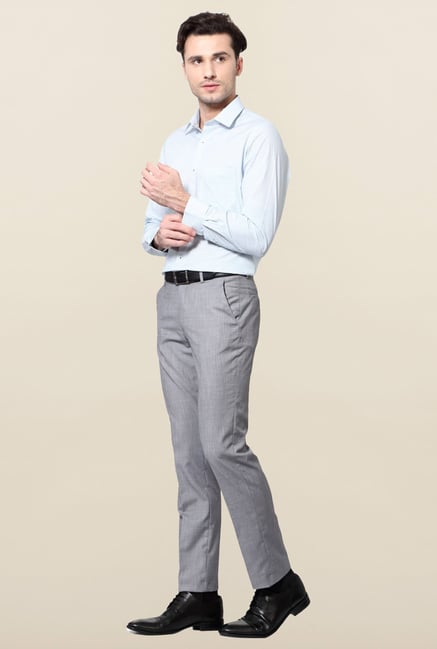 Peter England Blue Printed Slim Fit Cotton Formal Shirt Peter England Blue Printed Slim Fit Cotton Formal Shirt