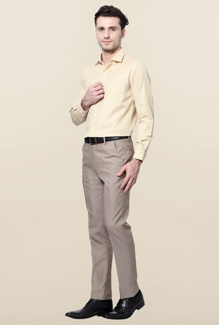 Peter England Yellow Checks Slim Fit Shirt Peter England Yellow Checks Slim Fit Shirt