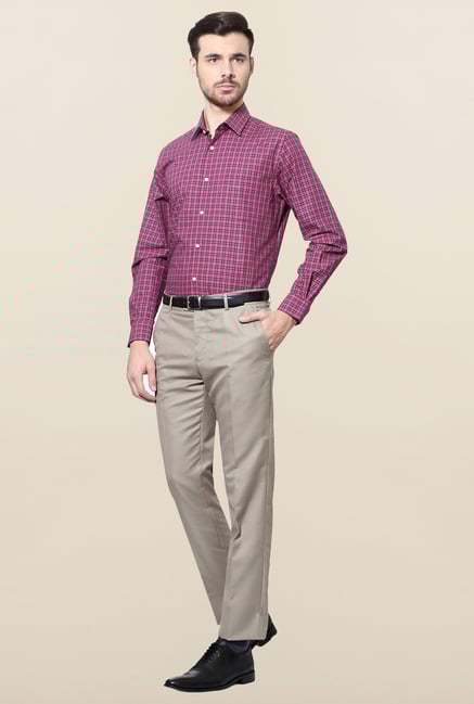 Peter England Pink Slim Fit Cotton Shirt Peter England Pink Slim Fit Cotton Shirt
