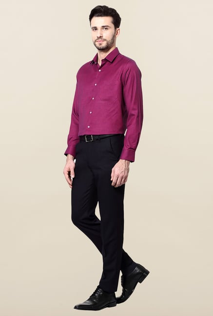 Peter England Magenta Slim Fit Formal Shirt Peter England Magenta Slim Fit Formal Shirt