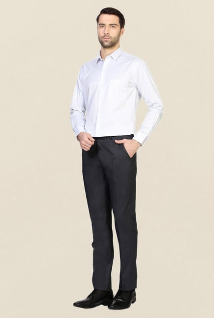 Peter England Grey Solid Trouser Peter England Grey Solid Trouser