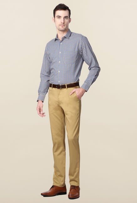 Peter England Blue Full Sleeves Cotton Formal Shirt Peter England Blue Full Sleeves Cotton Formal Shirt