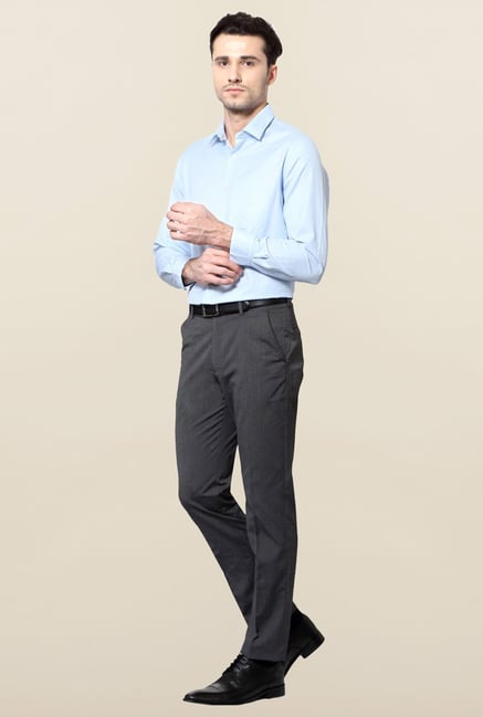 Peter England Blue Solid Cotton Shirt Peter England Blue Solid Cotton Shirt