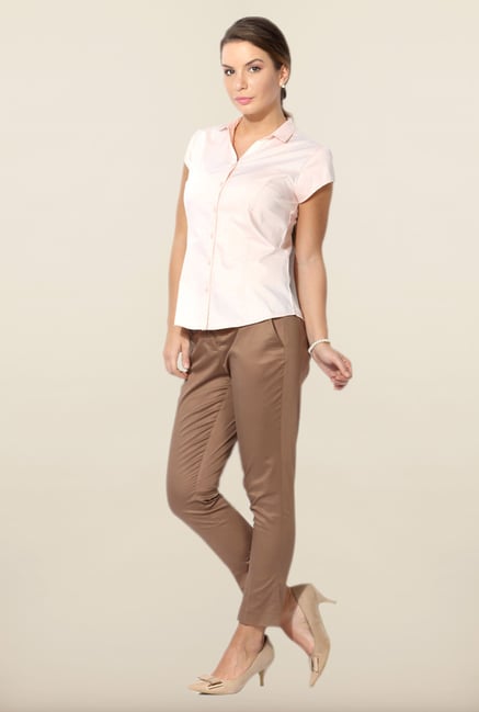 Allen Solly Light Pink Solid Formal Shirt Allen Solly Light Pink Solid Formal Shirt