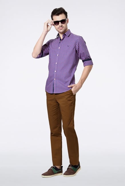Allen Solly Pink & Blue Checks Casual Shirt Allen Solly Pink & Blue Checks Casual Shirt