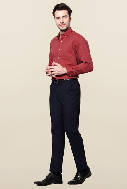 Peter England Red Cotton Formal Shirt Peter England Red Cotton Formal Shirt