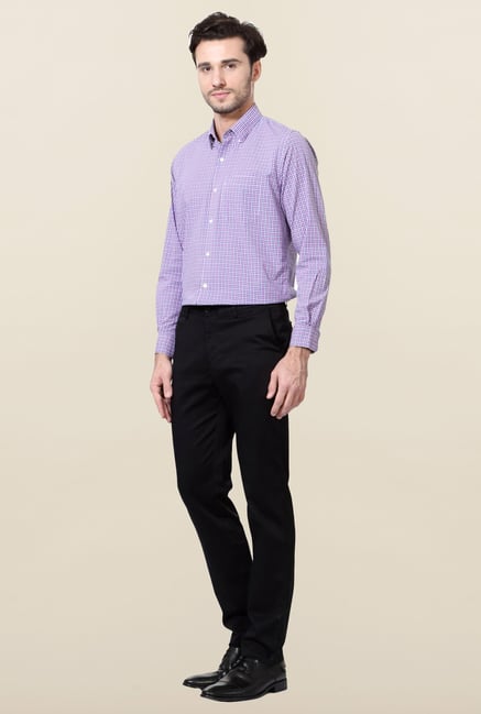 Peter England Black Slim Fit Cotton Trouser Peter England Black Slim Fit Cotton Trouser