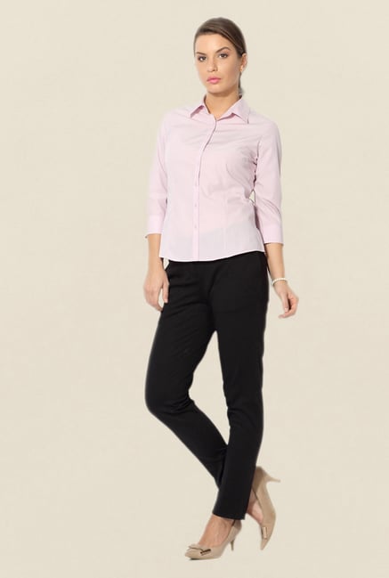 Allen Solly Pink Solid Formal Shirt Allen Solly Pink Solid Formal Shirt