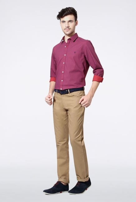 Allen Solly Red Printed Casual Shirt Allen Solly Red Printed Casual Shirt