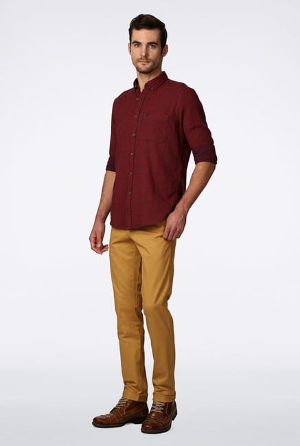 Allen Solly Red Checks Casual Shirt Allen Solly Red Checks Casual Shirt