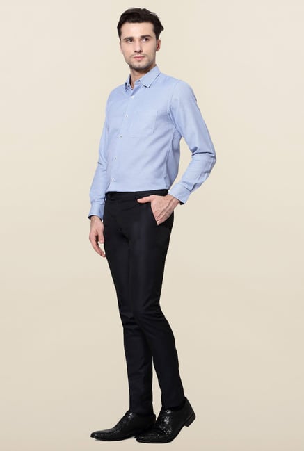 Peter England Navy Solid Skinny Fit Trouser Peter England Navy Solid Skinny Fit Trouser