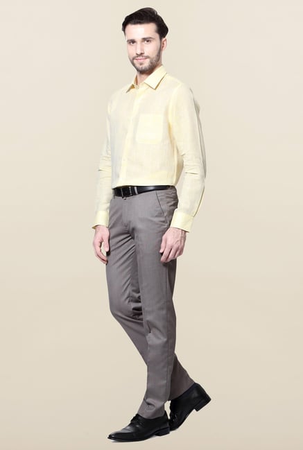 Peter England Yellow Slim Fit Formal Shirt Peter England Yellow Slim Fit Formal Shirt