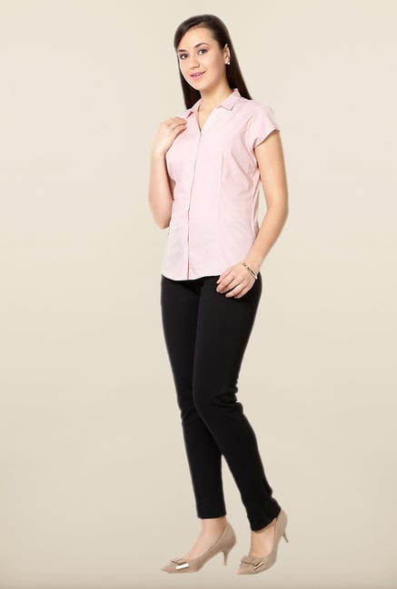 Allen Solly Pink Checked Formal Shirt Allen Solly Pink Checked Formal Shirt