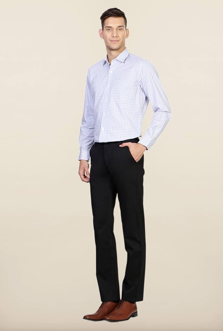 Peter England Black Solid Cotton Trouser Peter England Black Solid Cotton Trouser