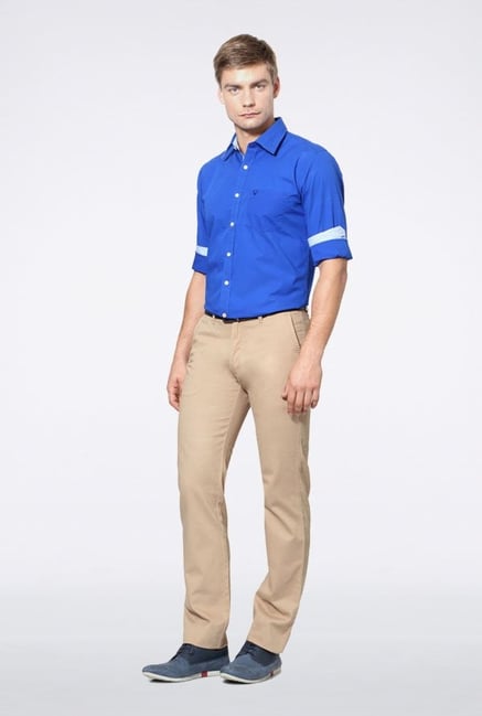 Allen Solly Blue Solid Slim fit Casual Shirt Allen Solly Blue Solid Slim fit Casual Shirt