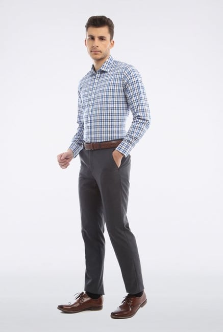 Peter England Blue Checks Casual Shirt Peter England Blue Checks Casual Shirt