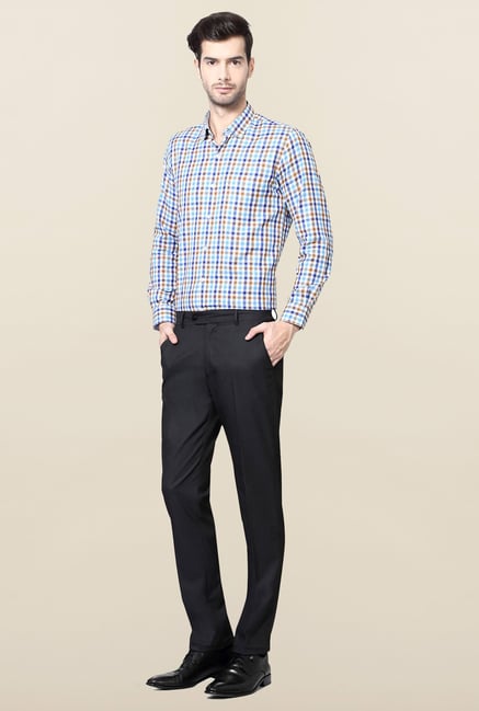 Peter England Grey Solid Trouser Peter England Grey Solid Trouser