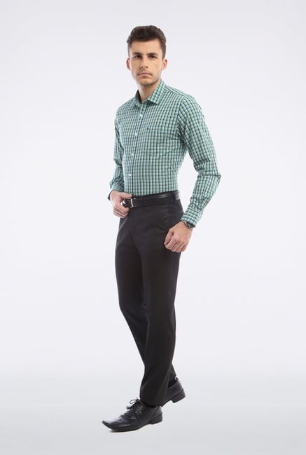 Peter England Green & Navy Checks Slim fit Casual Shirt Peter England Green & Navy Checks Slim fit Casual Shirt