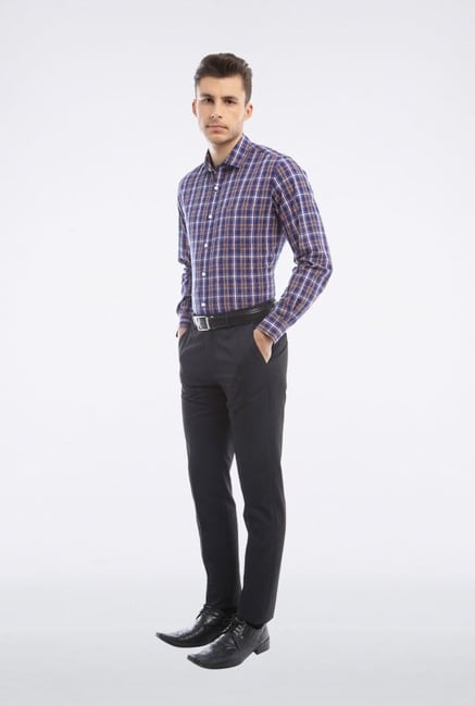 Peter England Blue Checks Casual Shirt Peter England Blue Checks Casual Shirt