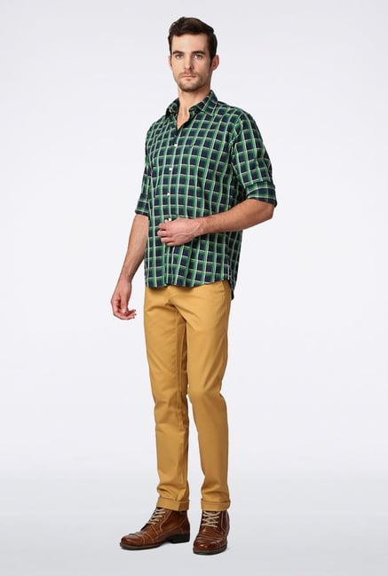 Allen Solly Navy Checks Slim fit Casual Shirt Allen Solly Navy Checks Slim fit Casual Shirt