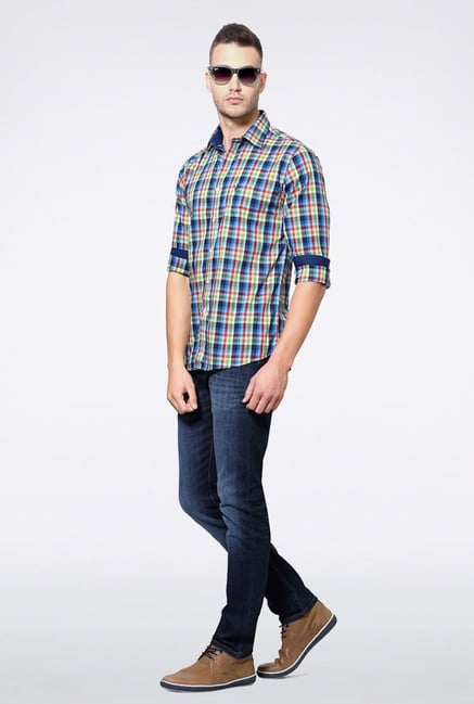Allen Solly Multicolored Checks Casual Shirt Allen Solly Multicolored Checks Casual Shirt