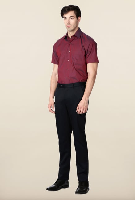 Peter England Navy Cotton Trouser Peter England Navy Cotton Trouser