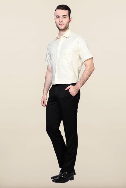 Peter England Black Solid Slim Fit Trouser Peter England Black Solid Slim Fit Trouser