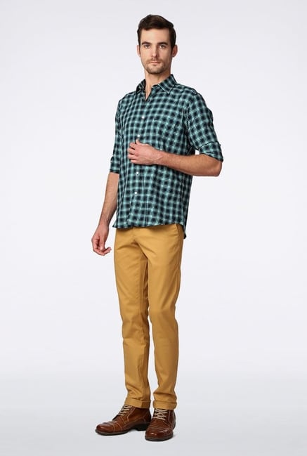 Allen Solly Blue & Black Checks Casual Shirt Allen Solly Blue & Black Checks Casual Shirt