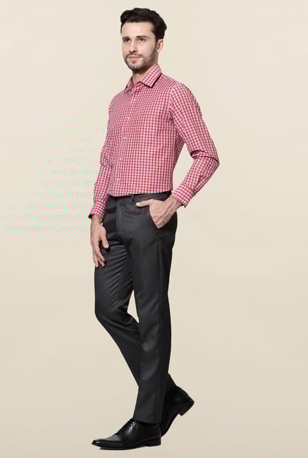 Peter England Grey Solid Trouser Peter England Grey Solid Trouser