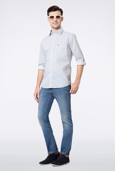Allen Solly White Printed Slim fit Casual Shirt Allen Solly White Printed Slim fit Casual Shirt
