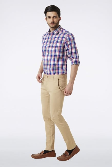 Peter England Blue & Pink Checks Casual Shirt Peter England Blue & Pink Checks Casual Shirt
