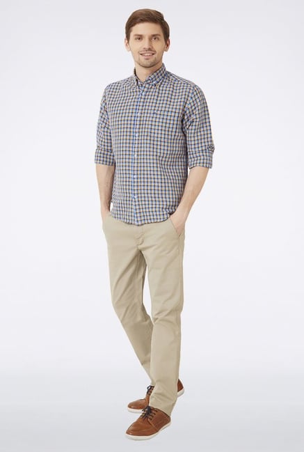 Peter England Blue Checks Casual Shirt Peter England Blue Checks Casual Shirt