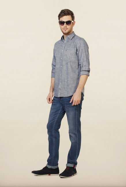 Allen Solly Grey Solid Slim fit Casual Shirt Allen Solly Grey Solid Slim fit Casual Shirt