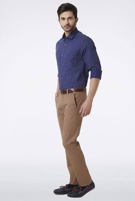 Peter England Navy Printed Casual Shirt Peter England Navy Printed Casual Shirt