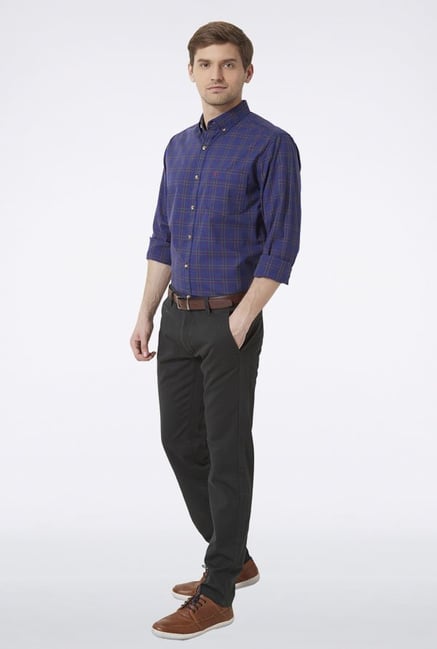 Peter England Navy Checks Casual Shirt Peter England Navy Checks Casual Shirt