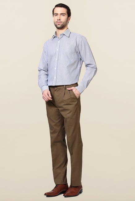 Allen Solly Olive Solid Trouser Allen Solly Olive Solid Trouser
