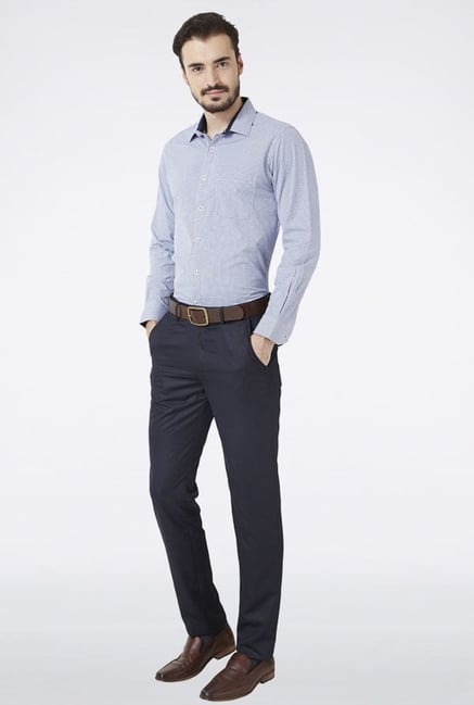 Peter England Blue Printed Slim fit Casual Shirt Peter England Blue Printed Slim fit Casual Shirt