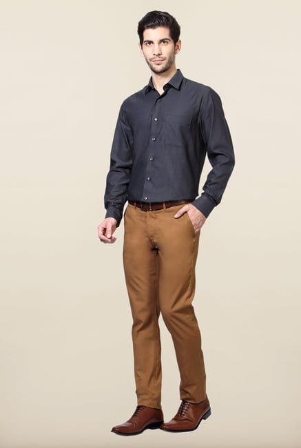 Allen Solly Khaki Solid Trouser Allen Solly Khaki Solid Trouser