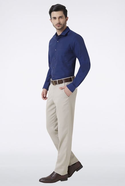 Peter England Navy Solid Slim fit Casual Shirt Peter England Navy Solid Slim fit Casual Shirt